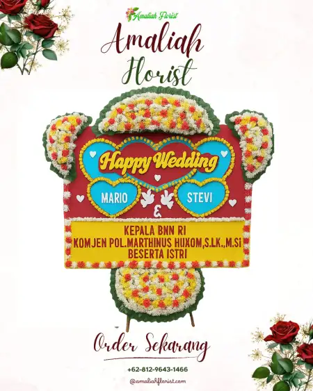 Papan Bunga Pernikahan Battal